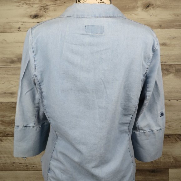 Cavalini* Women's 3/4 Flared Sleeves Button Down Shirt Size~ PM - Picture 4 of 13